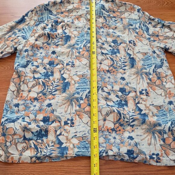 Jimmy Buffett MARGARITAVILLE Hawaiian Shirt Men's Large Floral Surf Silk Linen - Picture 10 of 12